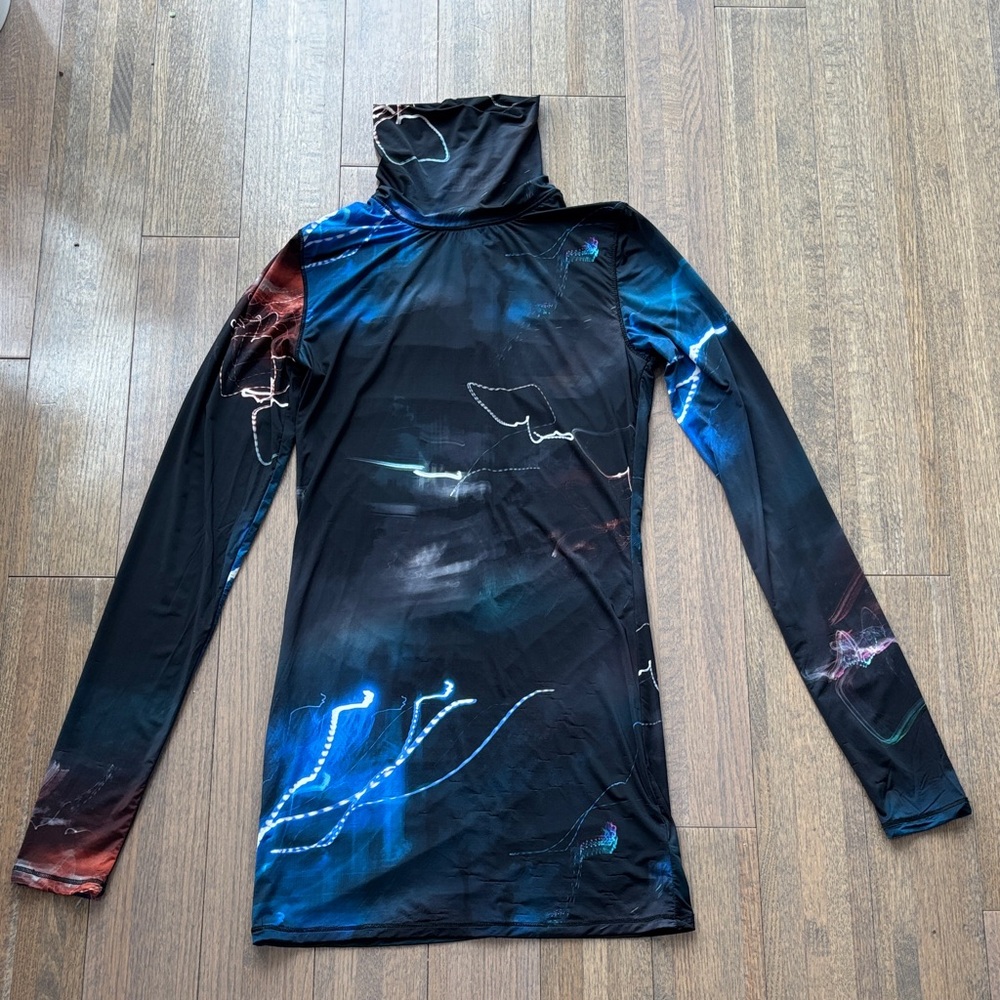 Babaton Multicolor Abstract Long Sleeve Top